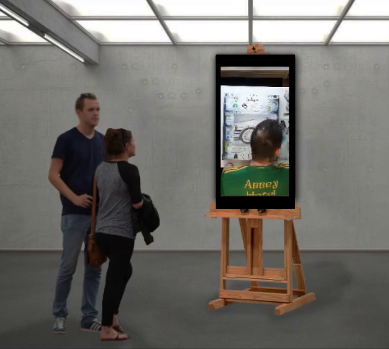 Visualisation of install of Infinite Scroll video work