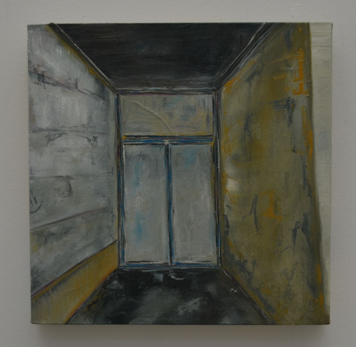Closed for business - 2020, Oil on stretched canvas, 45 x 45 x 4.5 cm
