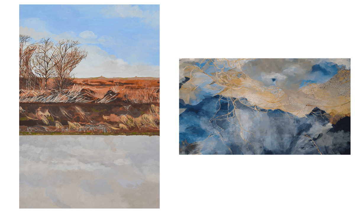 10. *Girly Bog, Triptych in One*; Bog Pool, Lodge Bog. Acrylic on Canvas, 40