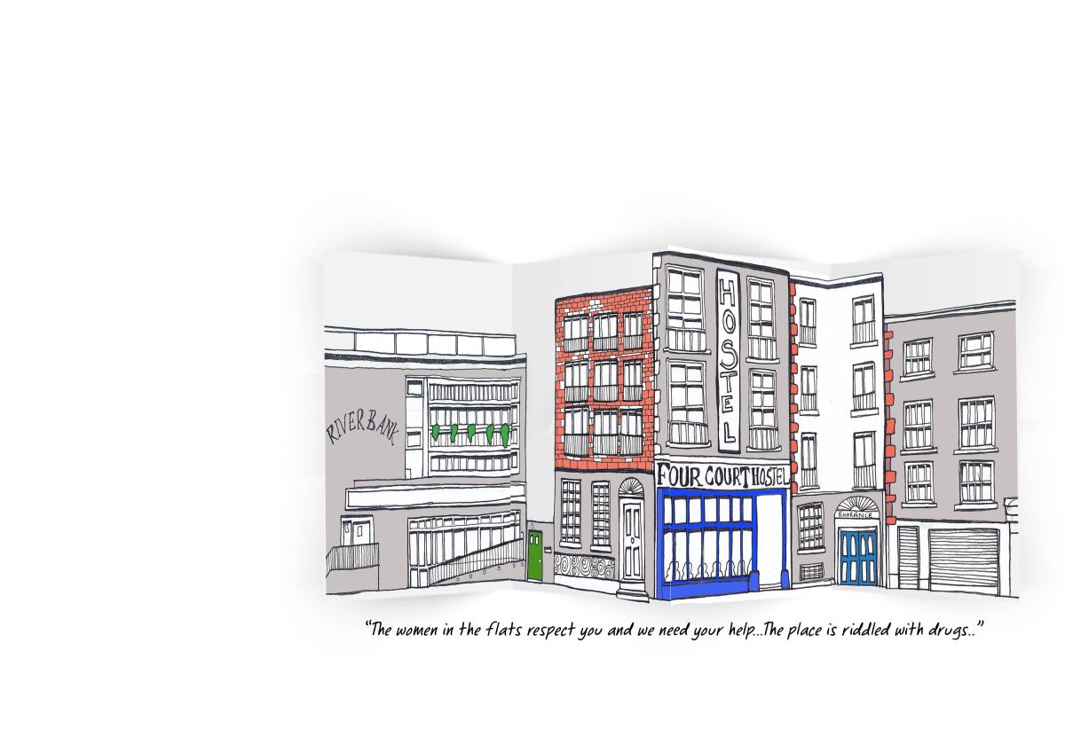 9-Merchants Quay, Quote taken from newspaper article. Mother speaking on behalf of her community to Christy Burke.