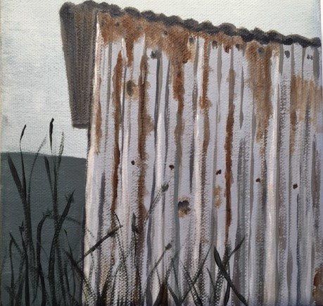 Corrugated Shed
Acrylic on Canvas
15 x 15 x 3.5 cm