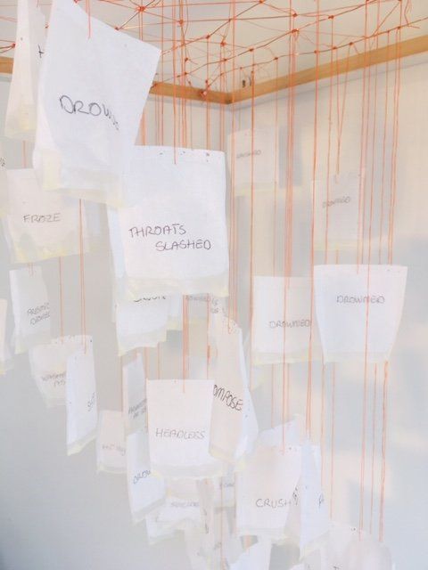 There are Many Ways …
Frame, teabags, plaster, thread, wax, pedestal
50 x 200 x 50 cm