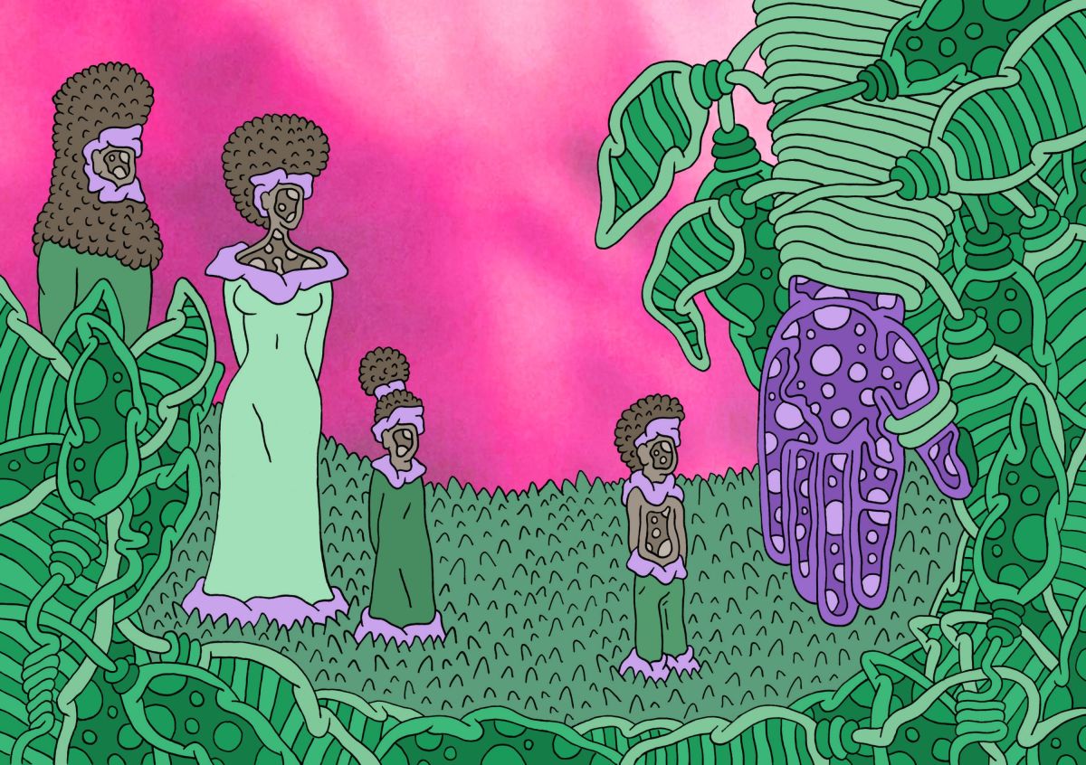 Illustrations from 'The Big Hand' a story inspired by and exploring the cycle of abuse.