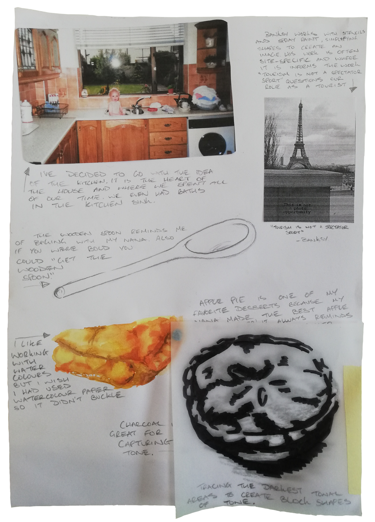 7-Visual aid of sketchbook exploring my Nana's house as a location