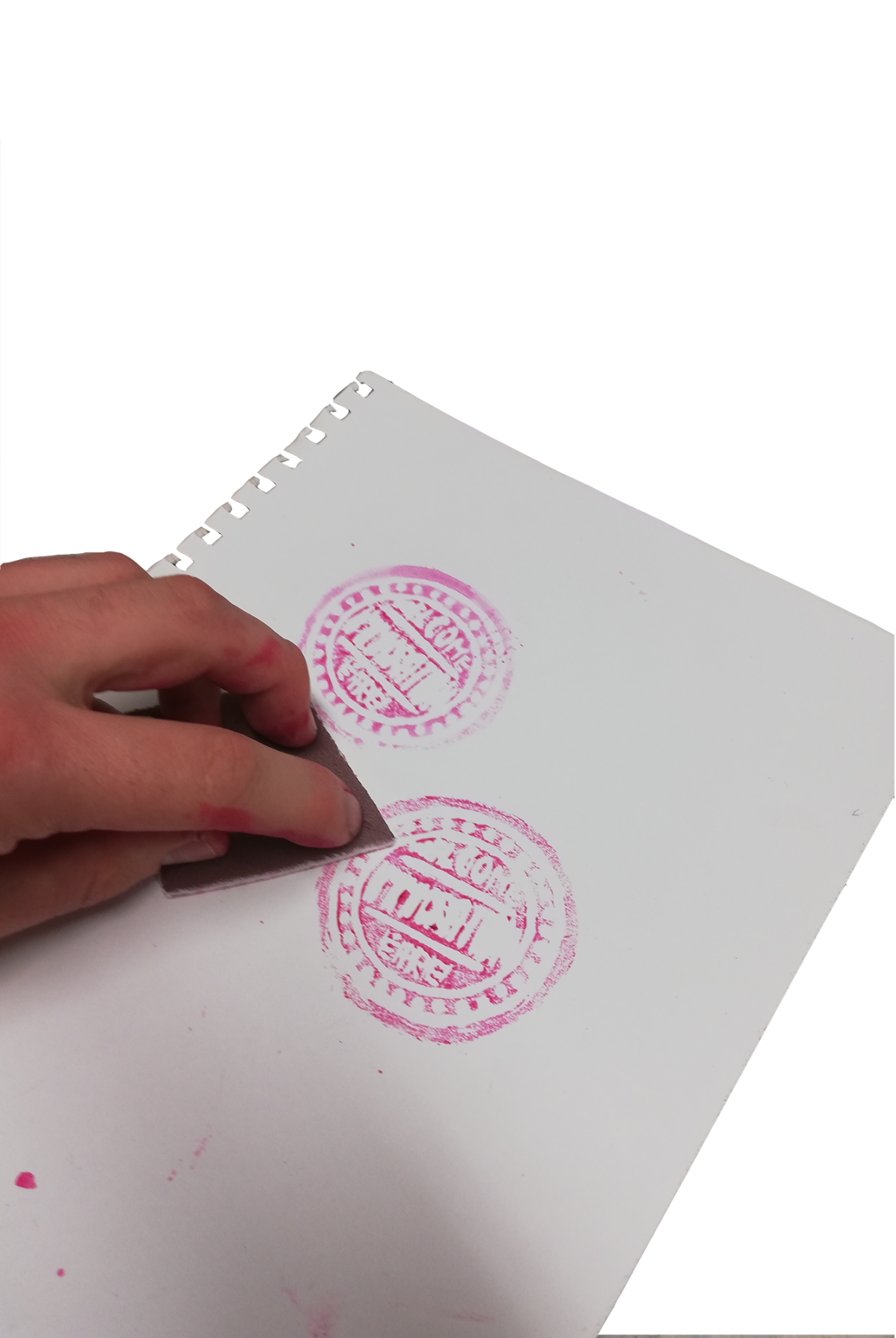 2-Stamping into sketchbooks