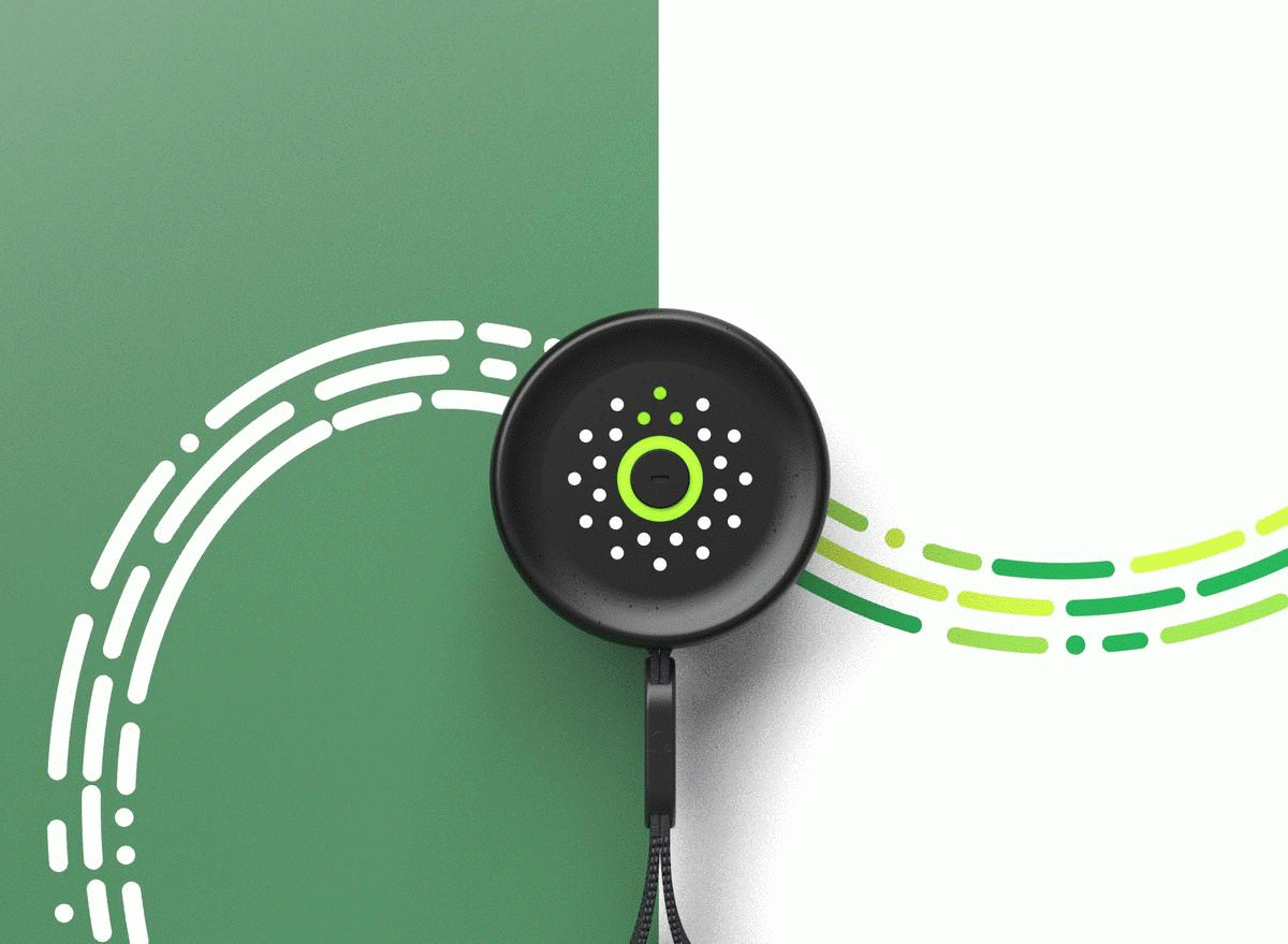 1. Navigation Tool guiding a user through the green led arrow on the interface.