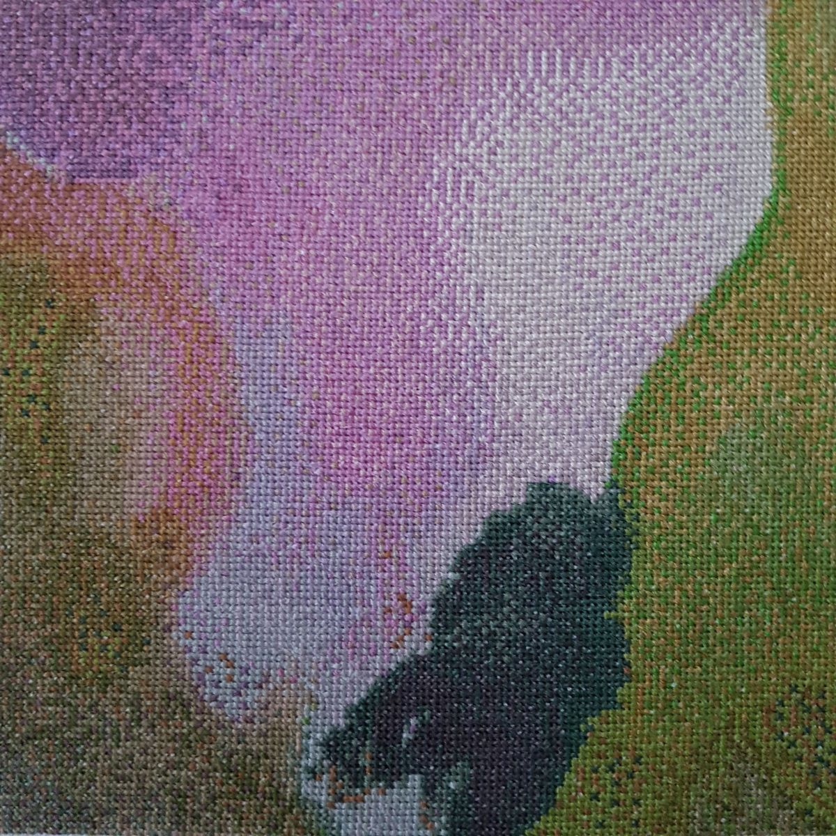 I only went out for a walk II, embroidery (18,225 stitches), 25x25cm
