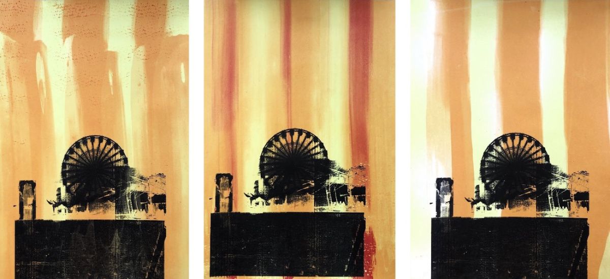 5-meganhand.PNG : Screenprint triptych of Ferris wheel
