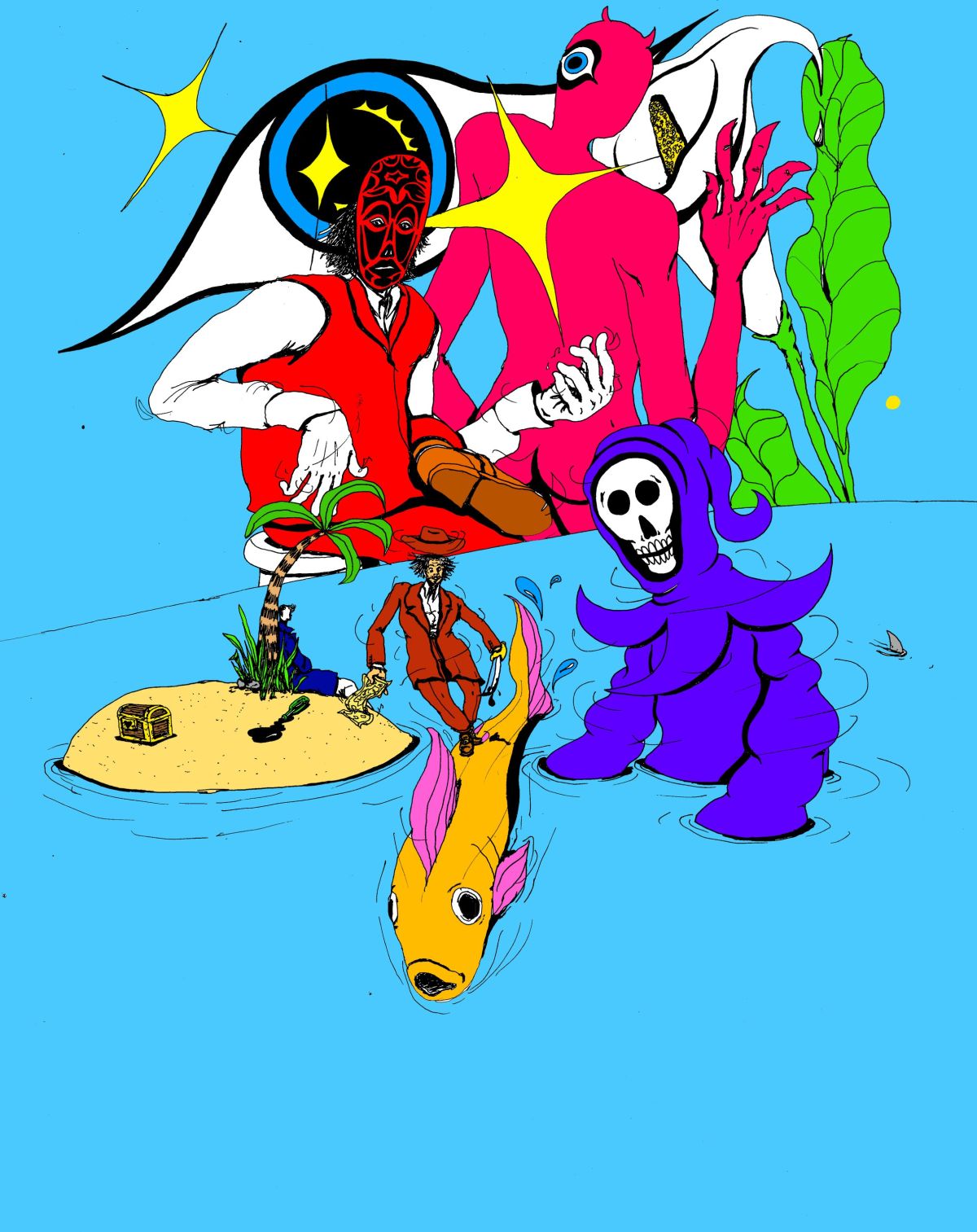 8 The Sea Jester Death Man On A Fish