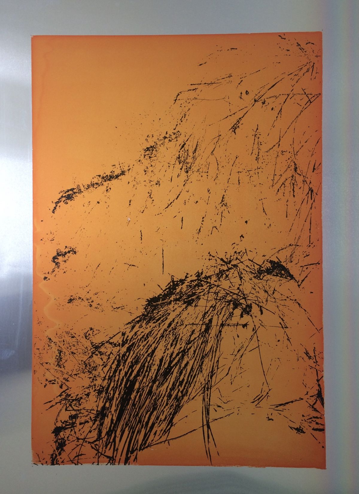 Image 3 'Fallen dune in orange', 2020, Screen print on aluminium, 51 x 34 cm.
