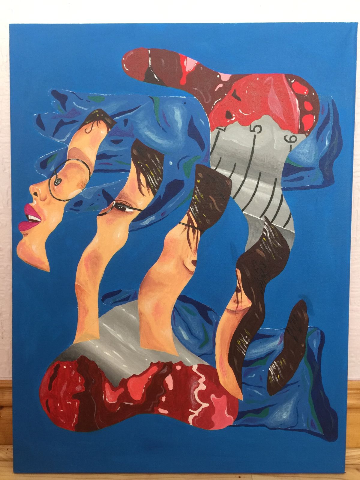 45x60cm. Acrylic & marker.