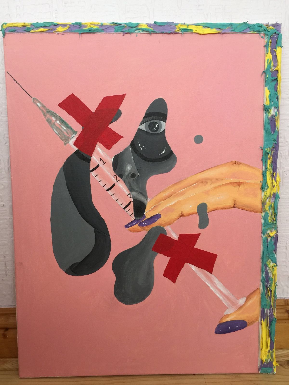 45x60cm. Acrylic & marker.