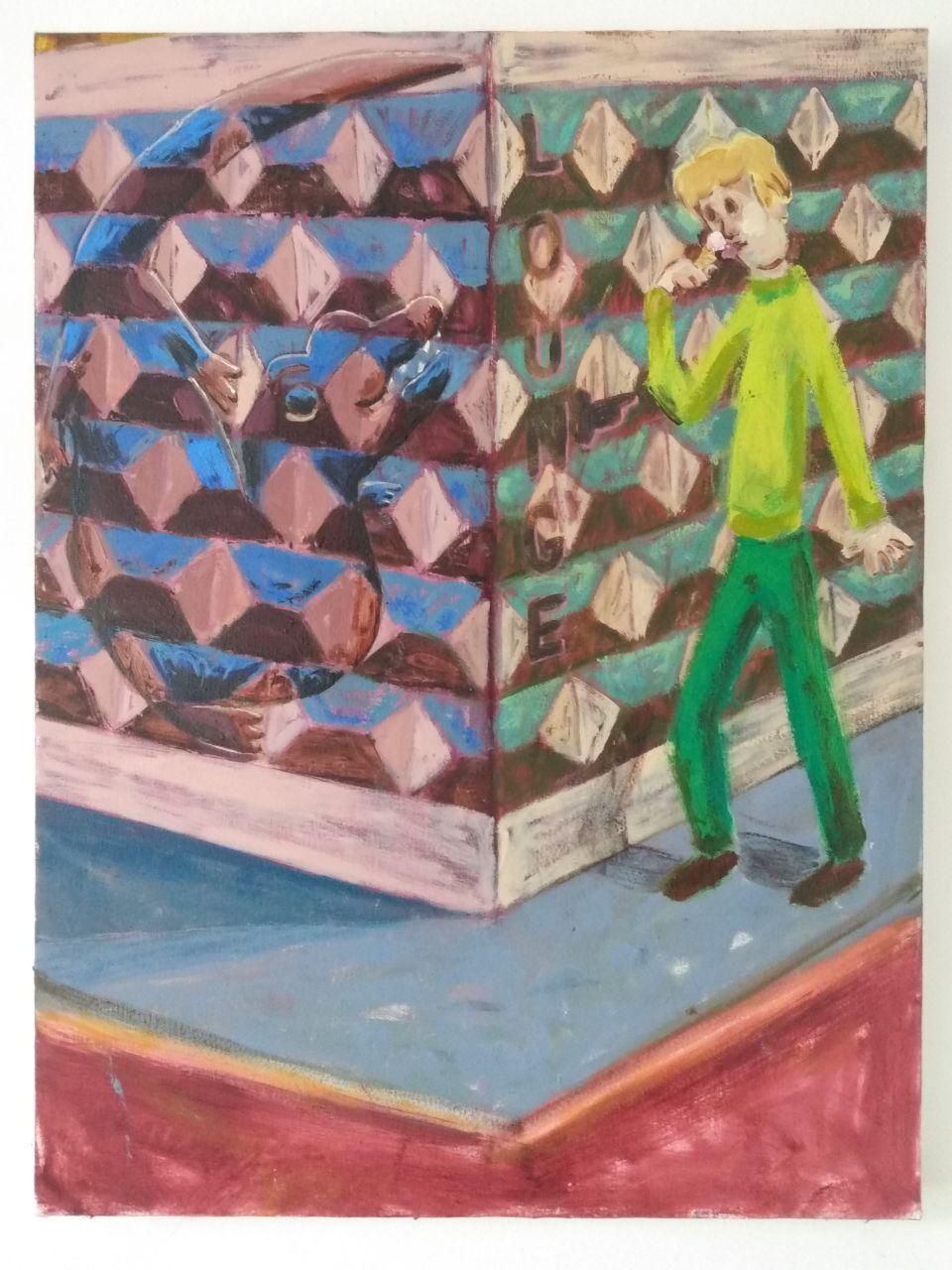 Ewte under,  eft over, oil on canvas, 60 x 90 cm