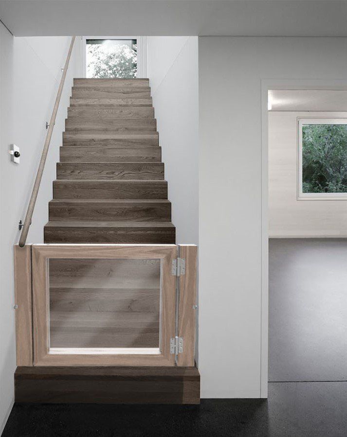 The gate can be made with a variety of finishes to blend seamlessly into the users home.
