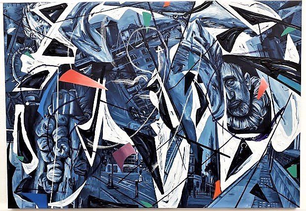 No 5 70x100cm Acrylic and Oil on Canvas painting
