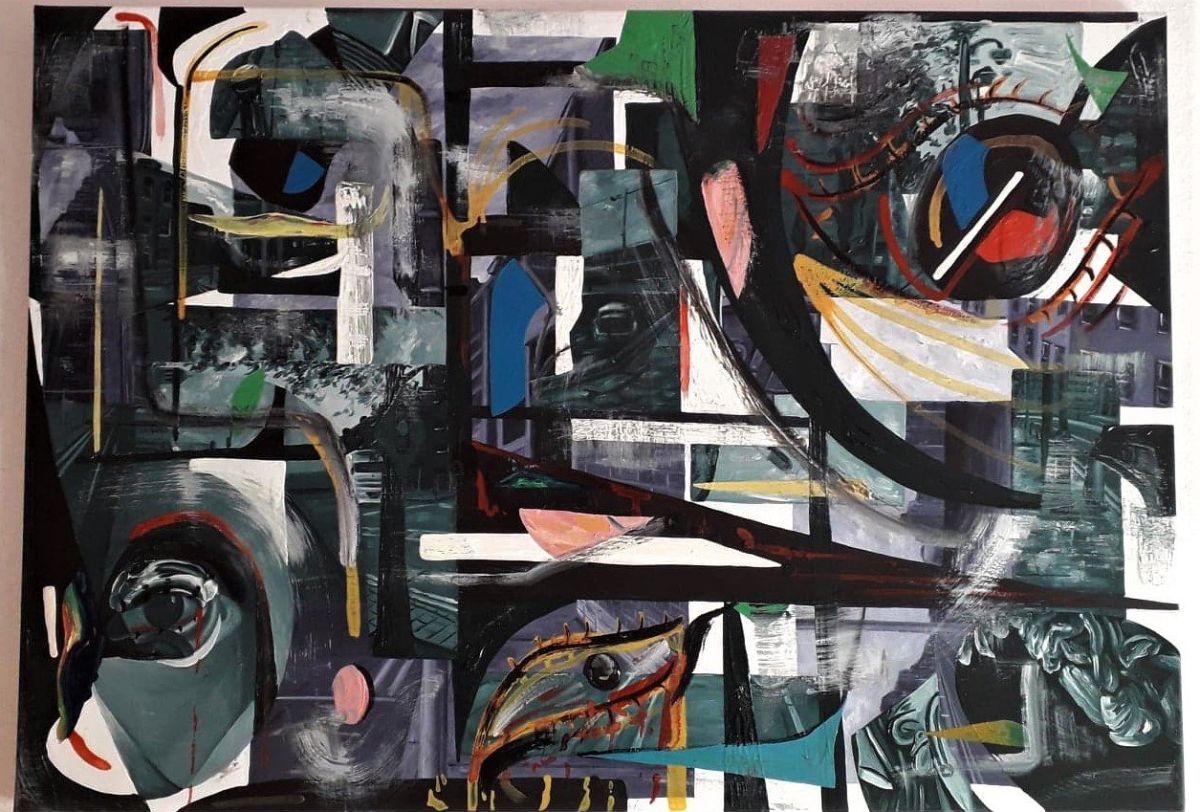 No 8 70x100cm Oil and Acrylic on Canvas Painting