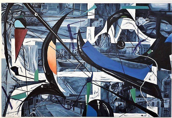 No 4 80x120cm Acrylic and Oil on Canvas painting