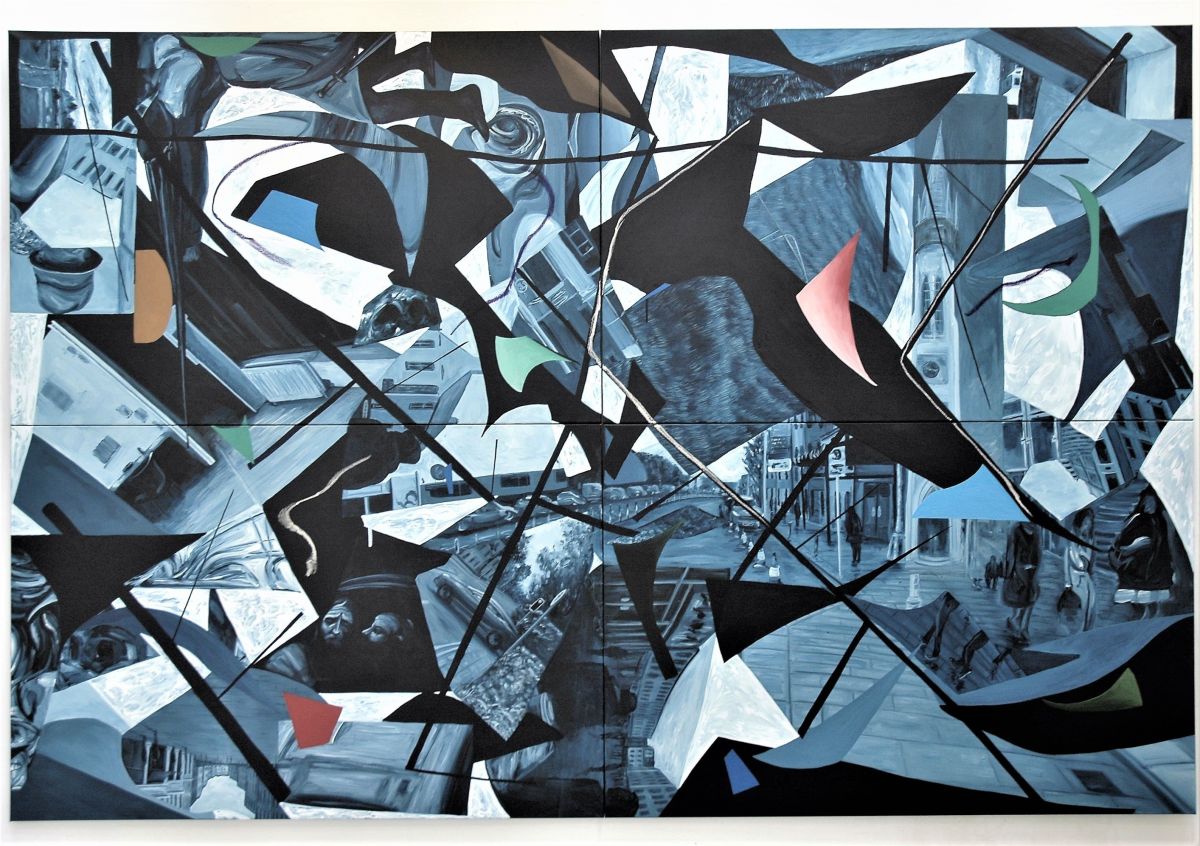 No 6 160x240cm Acrylic and Oil on Canvas quadriptych painting